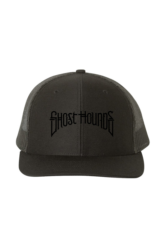 Black on Black Logo Trucker Hat product by Ghost Hounds